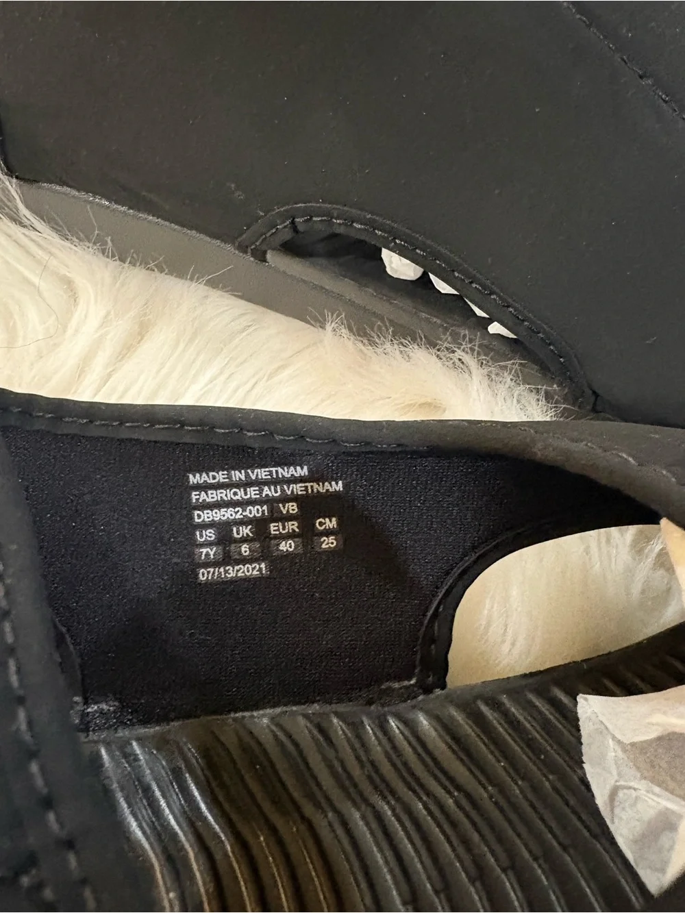 Nike Black and White Velcro Slide Sandals